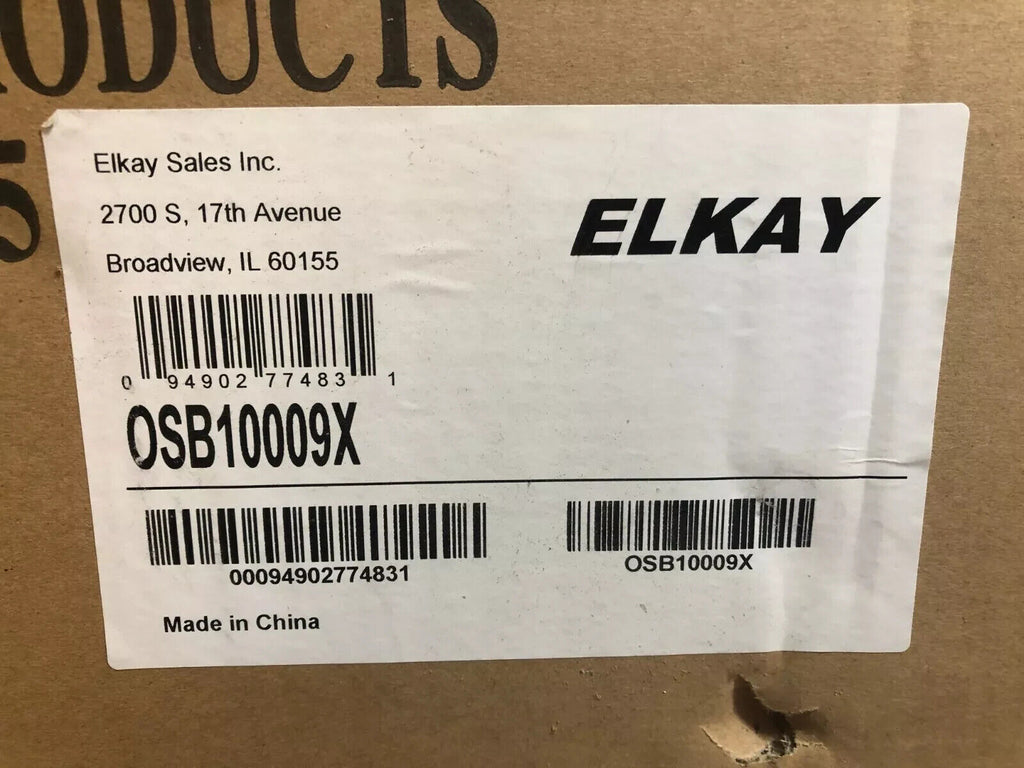 Elkay Osb10009X Stainless Steel Side-Faucet-Hole Work Sink 20.5" X 12.5" **