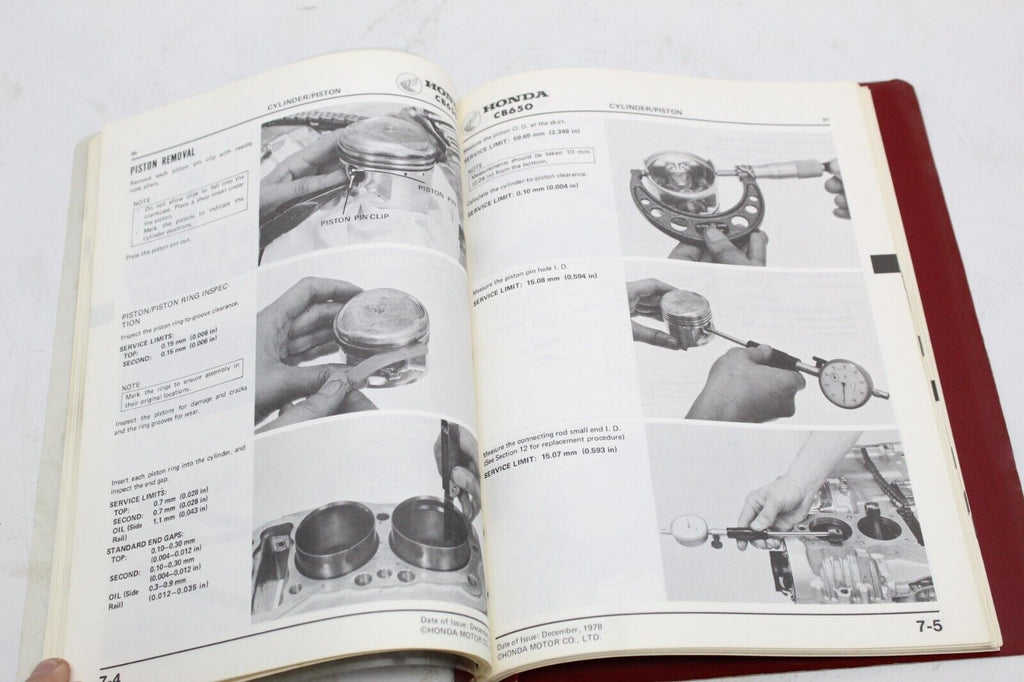 1979 '79 Honda Cb650 Motorcycle Shop Service Repair Manual Book