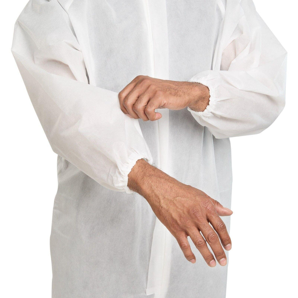 Hansae Large White Disposable Coverall With Hood #Han-887