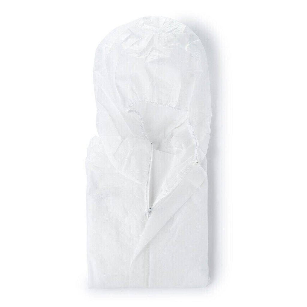 Hansae Large White Disposable Coverall With Hood #Han-887