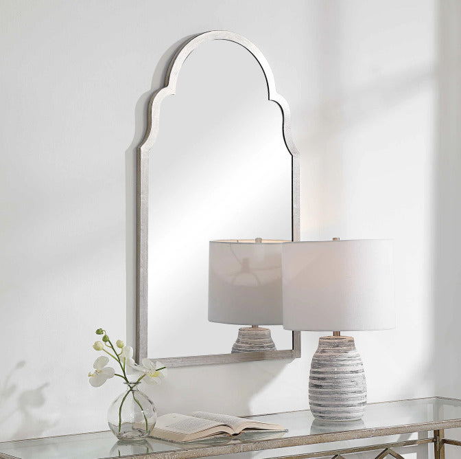 Bellevue 21" W X 37" H Arched Framed Bathroom Mirror