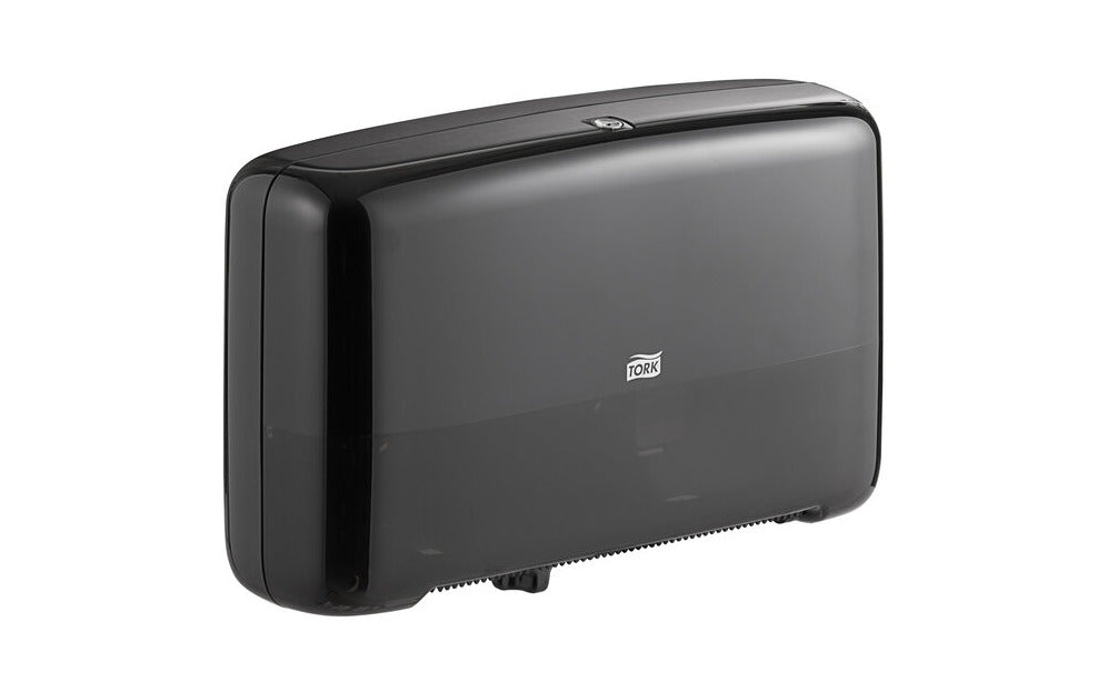 Tork Elevation 5555290 Black Double Roll Mini Jumbo Toilet Tissue Dispenser T2