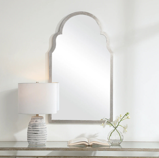 Bellevue 21" W X 37" H Arched Framed Bathroom Mirror