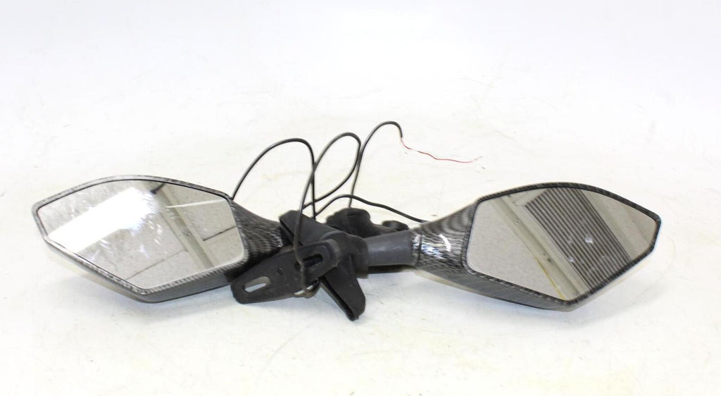 Rear View Mirror Set Pair Mirrors Carbon Fiber