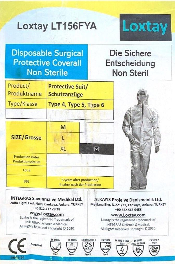 Xlarge White Disposable Protective Coverall Loxtay Lt156Fya With Hood Case Of 50