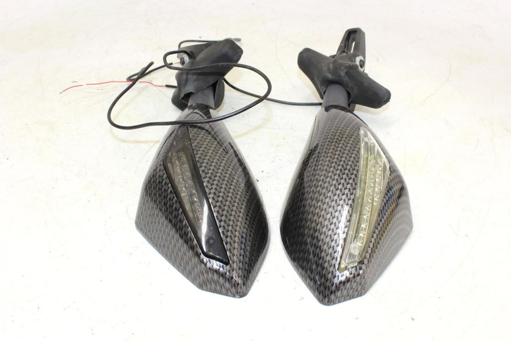 Rear View Mirror Set Pair Mirrors Carbon Fiber