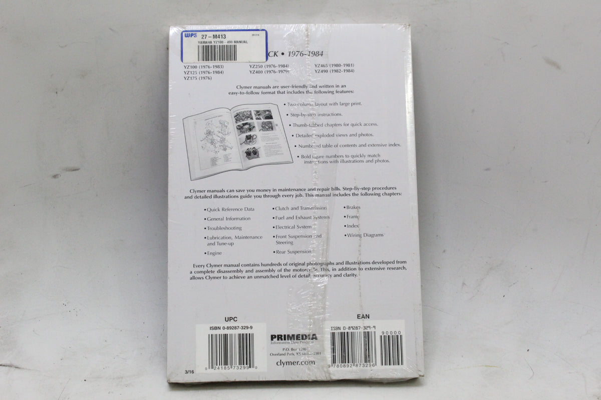 1976-1984 Yamaha YZ100-490 Monoshock Clymer Service Repair Manual