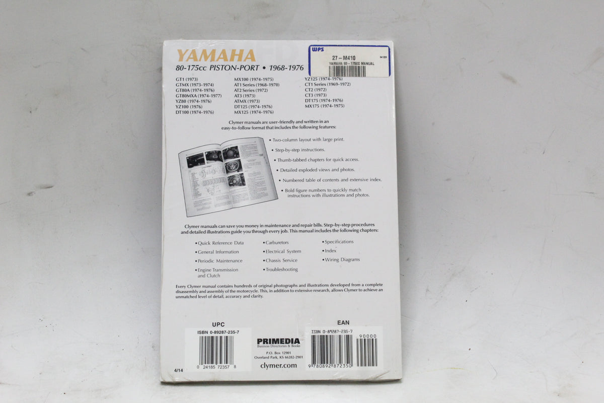 1968-1976 Yamaha 80-175cc Piston-Port Clymer Service Repair Manual