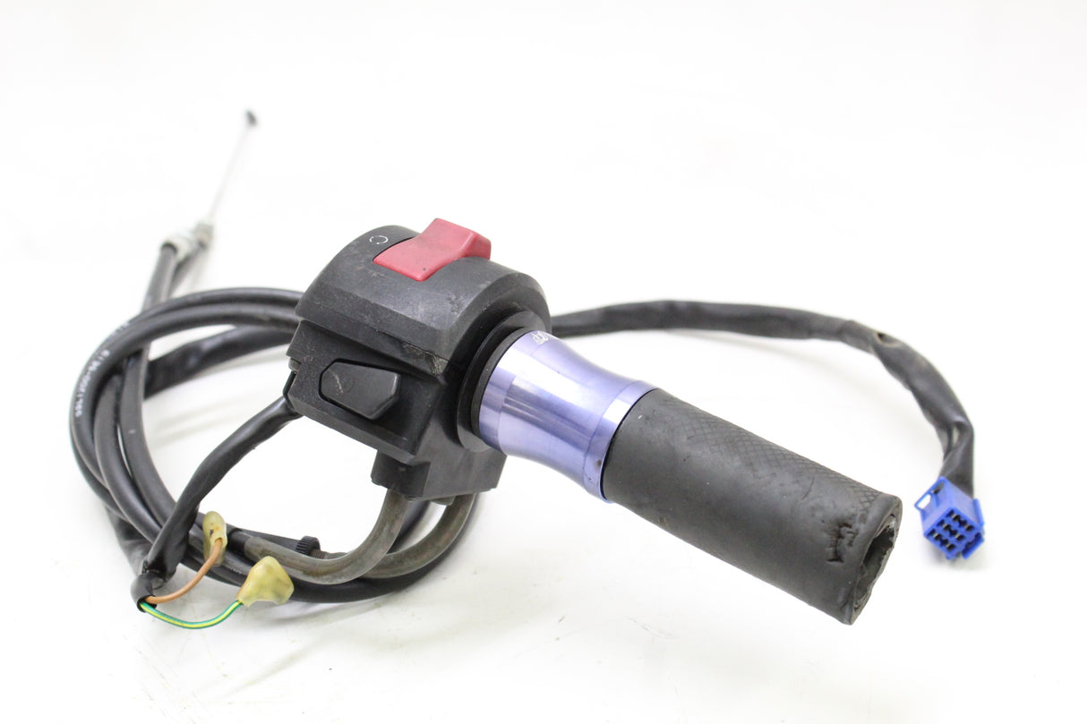 2007 Yamaha YZF R6S OEM RIGHT CLIP ON HANDLE KILL OFF SWITCH W THROTTLE CABLE