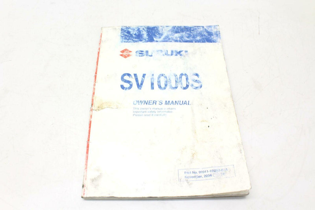 2004 Suzuki Sv1000s Owner's Manual