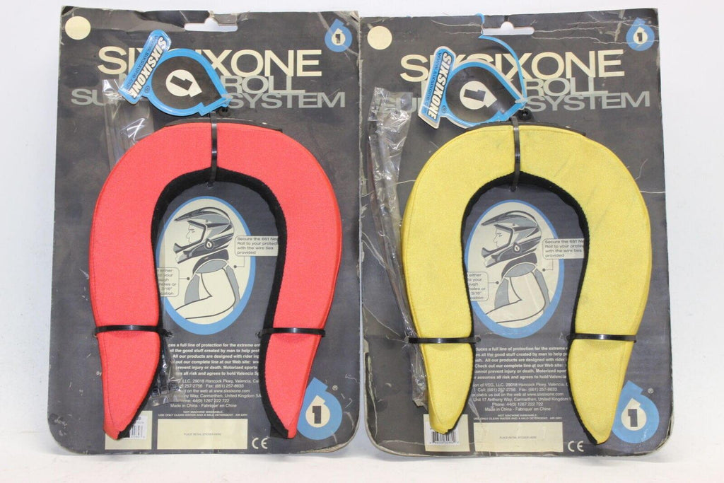 Sixsixone Neck Support System Soft Warm Red & Yellow Unisex Pair *New* - Gold River Motorsports