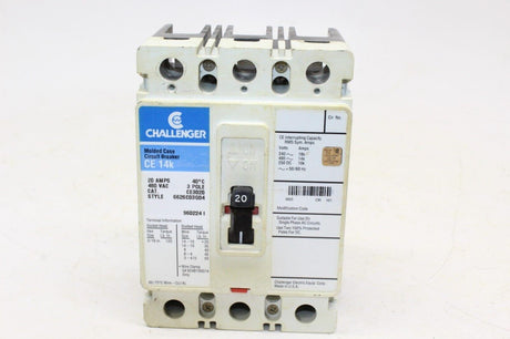 Challenger Circuit Breaker 20 Amps 3 Pole 480 Vac Ce3020 Ce 14k - Gold River Motorsports