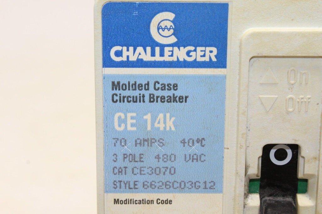 Challenger Circuit Breaker 70 Amp 3 Pole 480 Vac Ce 14k - Gold River Motorsports