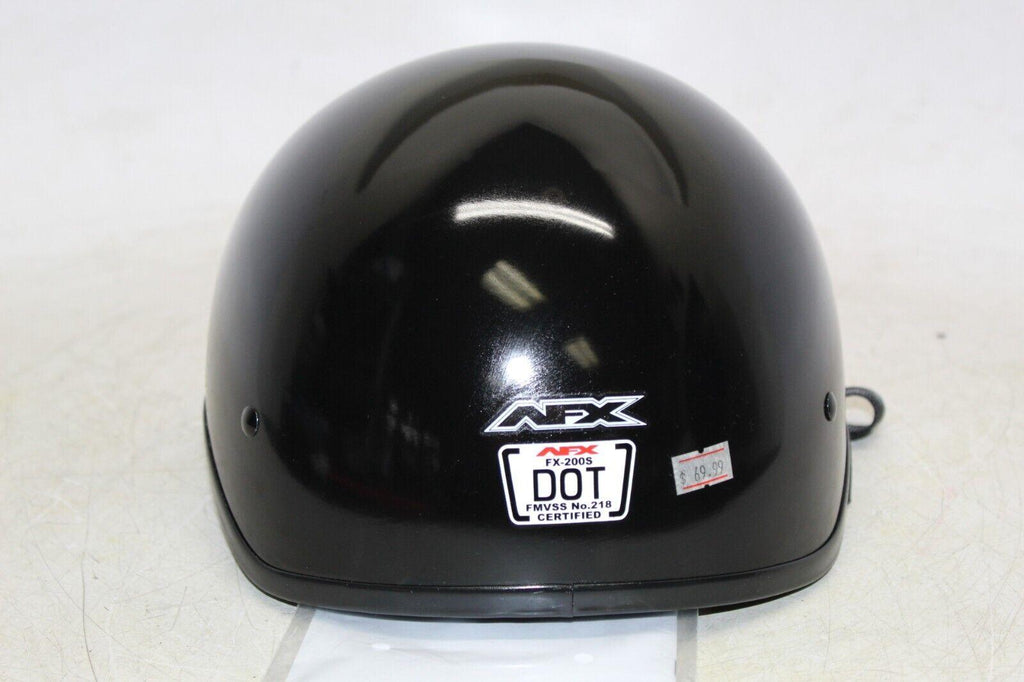 Afx Fx - 200S Gloss Black Solid Motorcycle Half Helmet Size Xl Excellent Cond