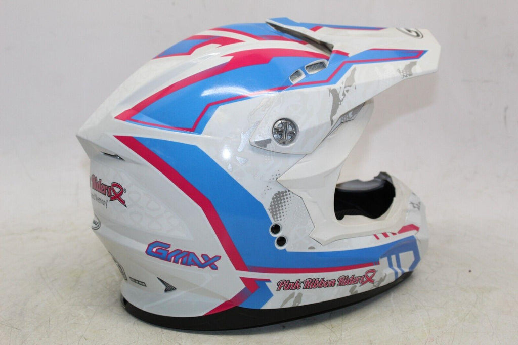 Gmax Mx-86 Off-Road Fame Helmet White/Pink Cross Dot S Size