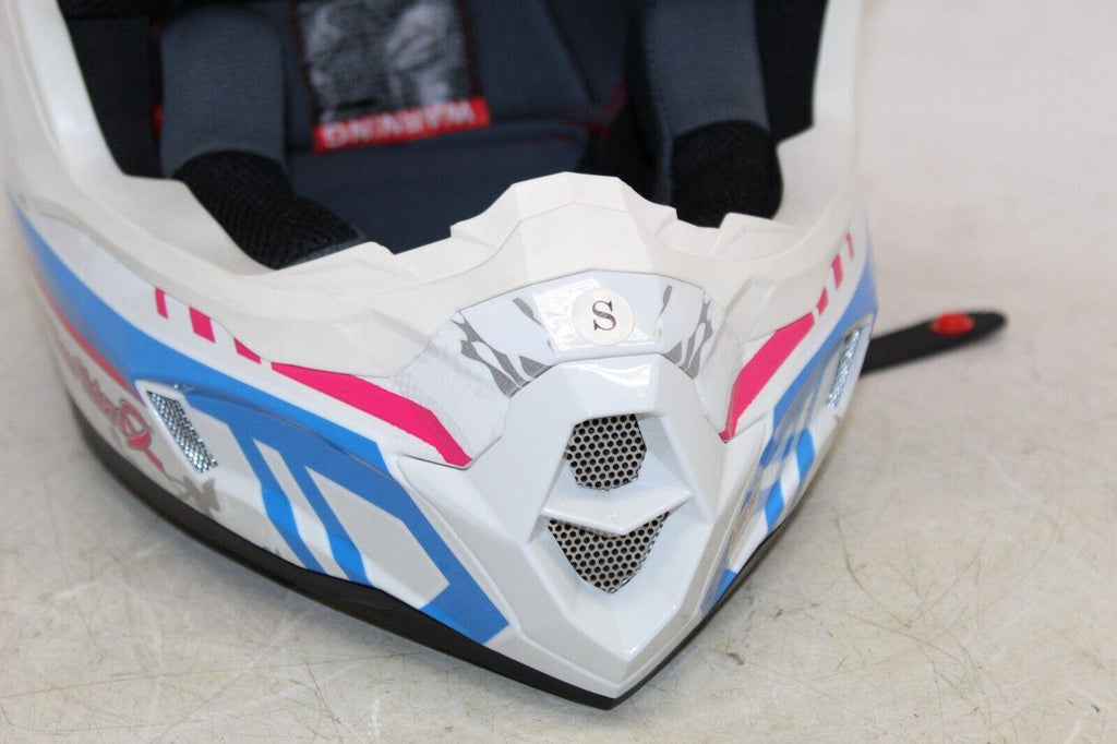 Gmax Mx-86 Off-Road Fame Helmet White/Pink Cross Dot S Size