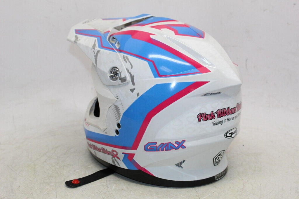 Gmax Mx-86 Off-Road Fame Helmet White/Pink Cross Dot S Size